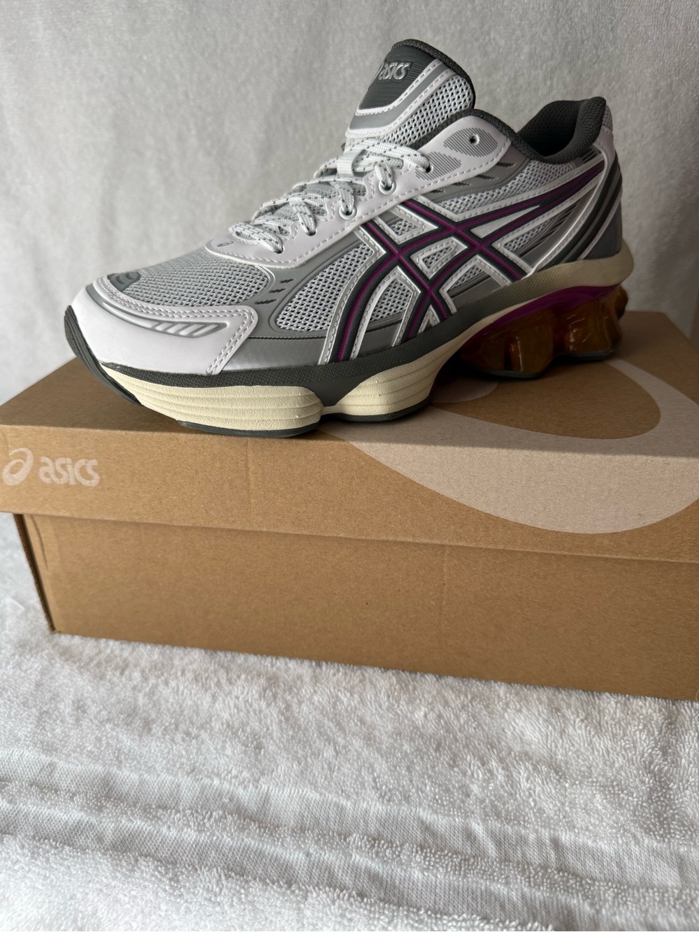 ASICS White and Purple Women’s Athletic Running Shoes